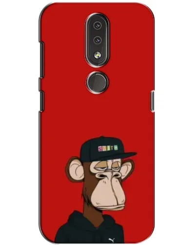 Чохол для Nokia 4.2 з картинкою «Bored Ape — червоний фон»