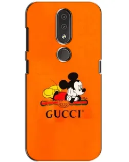 Чехол для Nokia 4.2 с картинкой «Микки Маус Gucci — оранж»