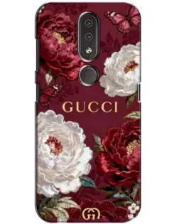 Чехол для Nokia 4.2 с картинкой «Gucci — бордовые розы»