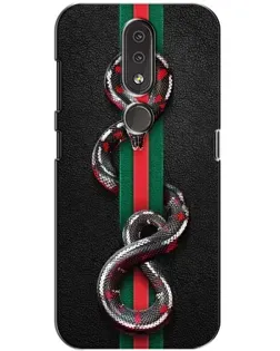 Чехол для Nokia 4.2 с картинкой «Gucci — змея на полосе»