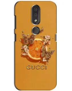 Чехол для Nokia 4.2 с картинкой «Gucci — золотые бабочки»