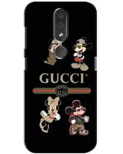 Чехол для Nokia 4.2 с картинкой «Gucci — герои Disney и монограмма»