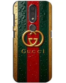 Чехол для Nokia 4.2 с картинкой «Gucci — фирменная полоса и золото»
