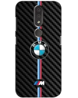 Чохол для Nokia 4.2 з картинкою «Емблема BMW та карбон»