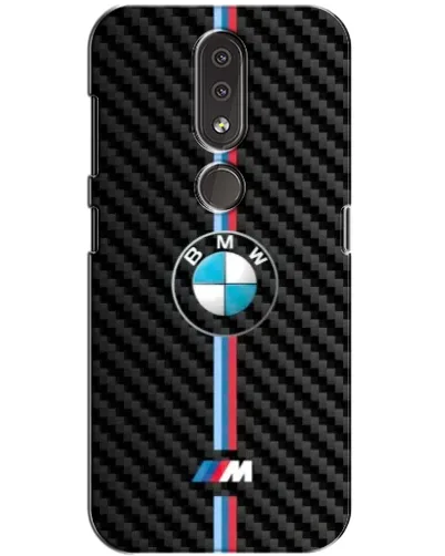 Чохол для Nokia 4.2 з картинкою «Емблема BMW та карбон»