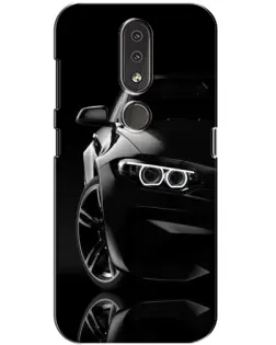 Чехол для Nokia 4.2 с картинкой «Черная BMW — профиль»