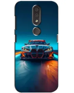 Чехол для Nokia 4.2 с картинкой «BMW — огни неона»
