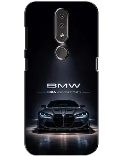 Чехол для Nokia 4.2 с картинкой «BMW сквозь ночной город»