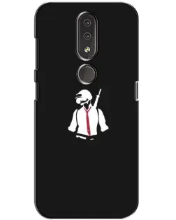 Чехол для Nokia 4.2 с картинкой «PUBG — силуэт воина»