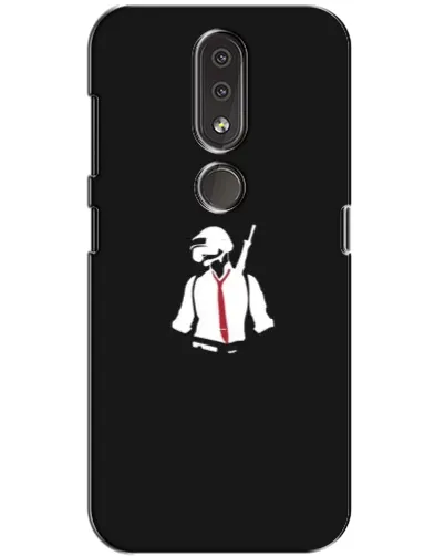 Чехол для Nokia 4.2 с картинкой «PUBG — силуэт воина»