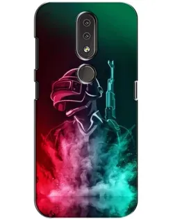 Чехол для Nokia 4.2 с картинкой «PUBG — огненный воин»