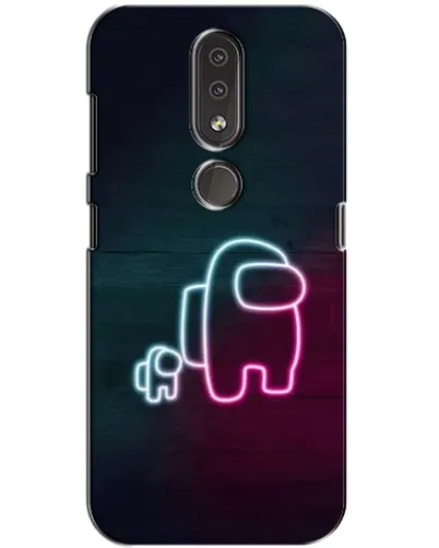 Чехол для Nokia 4.2 с картинкой «Among Us неон-арт»