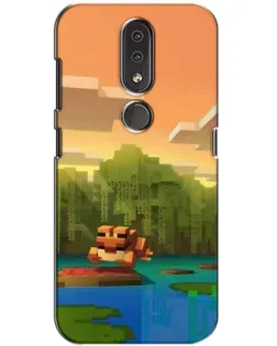 Чохол для Nokia 4.2 з картинкою «Майнкрафт захід сонця»