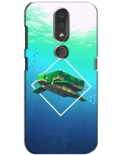 Чехол для Nokia 4.2 с картинкой «Черепаха Minecraft»