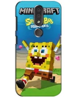 Чехол для Nokia 4.2 с картинкой «Губка Боб Minecraft»