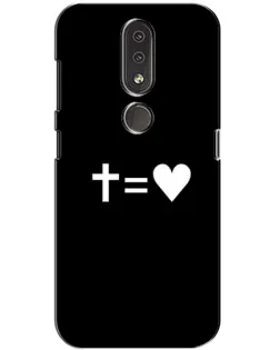 Чохол для Nokia 4.2 з картинкою «Хрест та Серце»