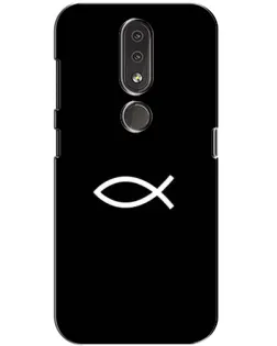 Чехол для Nokia 4.2 с картинкой «Символ рыбы Jesus»