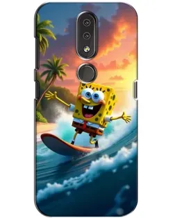Чохол для Nokia 4.2 з картинкою «Губка Боб серфінгіст»
