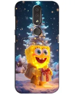 Чохол для Nokia 4.2 з картинкою «Різдвяний Спанч Боб»