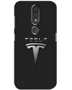 Чохол для Nokia 4.2 з картинкою «Сталевий логотип Tesla»