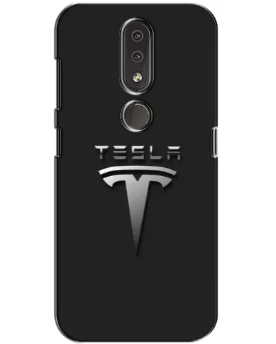 Чохол для Nokia 4.2 з картинкою «Сталевий логотип Tesla»