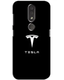 Чохол для Nokia 4.2 з картинкою «Tesla White Logo»