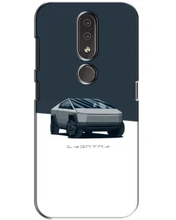 Чохол для Nokia 4.2 з картинкою «Сріблястий Cybertruck Tesla»