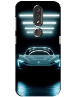 Чохол для Nokia 4.2 з картинкою «Tesla в неоні»