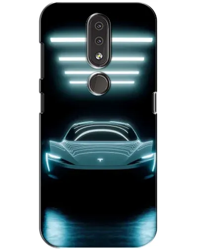 Чохол для Nokia 4.2 з картинкою «Tesla в неоні»