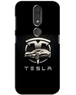 Чохол для Nokia 4.2 з картинкою «Tesla — срібне авто»