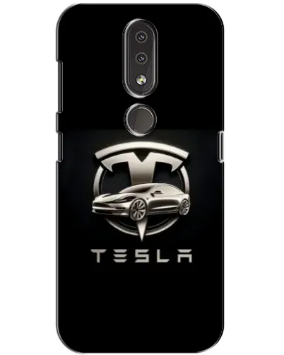 Чохол для Nokia 4.2 з картинкою «Tesla — срібне авто»