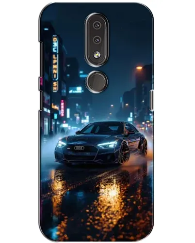 Чохол для Nokia 4.2 з картинкою «Нічне місто та Audi»