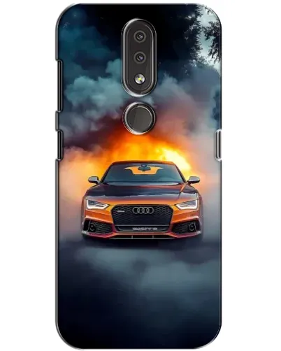 Чохол для Nokia 4.2 з картинкою «Audi у вогняному диму»