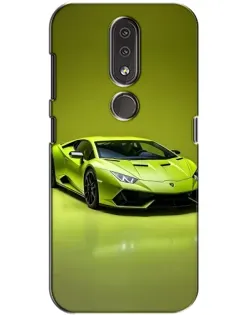 Чохол для Nokia 4.2 з картинкою «Салатовий Lamborghini Huracan»