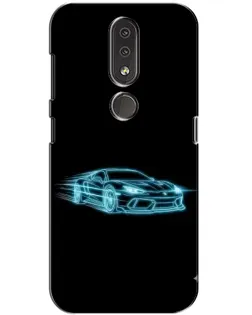 Чохол для Nokia 4.2 з картинкою «Неоновий контур Lamborghini»