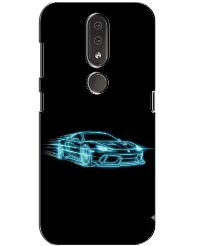 Чохол для Nokia 4.2 з картинкою «Неоновий контур Lamborghini»