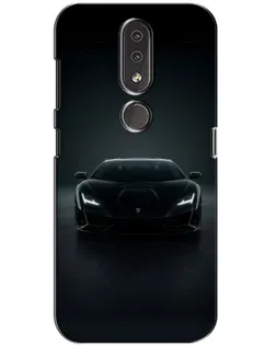 Чохол для Nokia 4.2 з картинкою «Чорний Lamborghini Aventador»