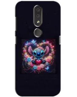 Чехол для Nokia 4.2 с картинкой «Stitch в цветах»