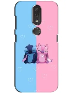 Чехол для Nokia 4.2 с картинкой «Stitch и Angel Love»