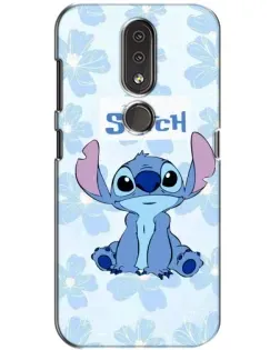 Чехол для Nokia 4.2 с картинкой «Stitch среди цветов»