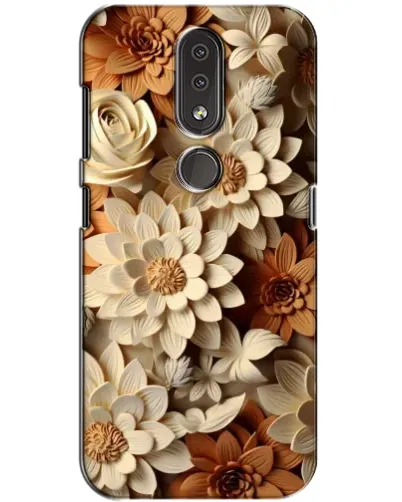 Чехол для Nokia 4.2 с картинкой «Бежевый флористический декор»