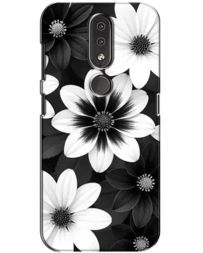 Чехол для Nokia 4.2 с картинкой «Монохромные астры»