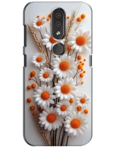 Чехол для Nokia 4.2 с картинкой «Белые сухоцветы»