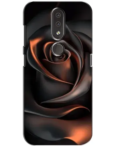 Чехол для Nokia 4.2 с картинкой «Шелковая черная роза»