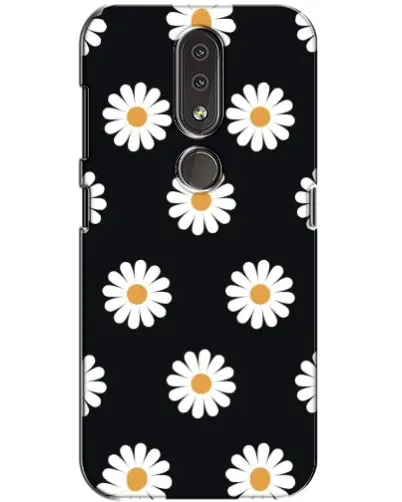 Чехол для Nokia 4.2 с картинкой «Ромашки на черном»