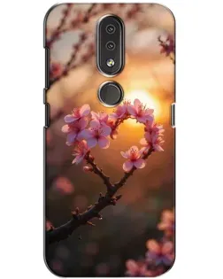 Чохол для Nokia 4.2 з картинкою «Рожевий цвіт сердечко на тлі заходу» Чохол для Nokia 4.2 з картинкою «Рожевий цвіт сердечко на тлі заходу»