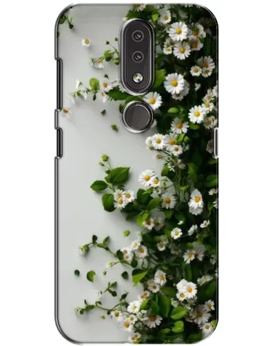 Чехол для Nokia 4.2 с картинкой «Ветка мелких белых цветов»