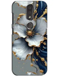 Чохол для Nokia 4.2 з картинкою «Біла квітка та золотий флюїд» Чохол для Nokia 4.2 з картинкою «Біла квітка та золотий флюїд»