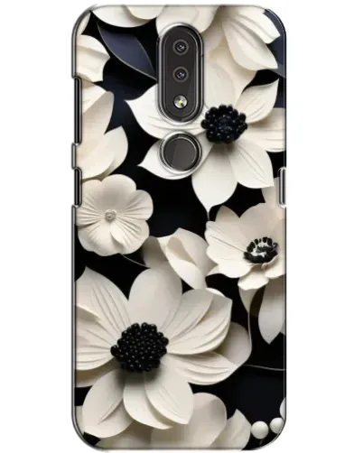 Чехол для Nokia 4.2 с картинкой «Объемные белые цветы»
