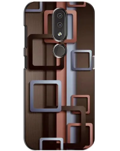 Чохол для Nokia 4.2 з картинкою «Коричневі об'ємні квадрати»